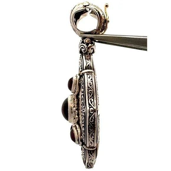 Designer Konstantino 925 Sterling Silver 18k Yellow Gold Amethyst Accent Pendant